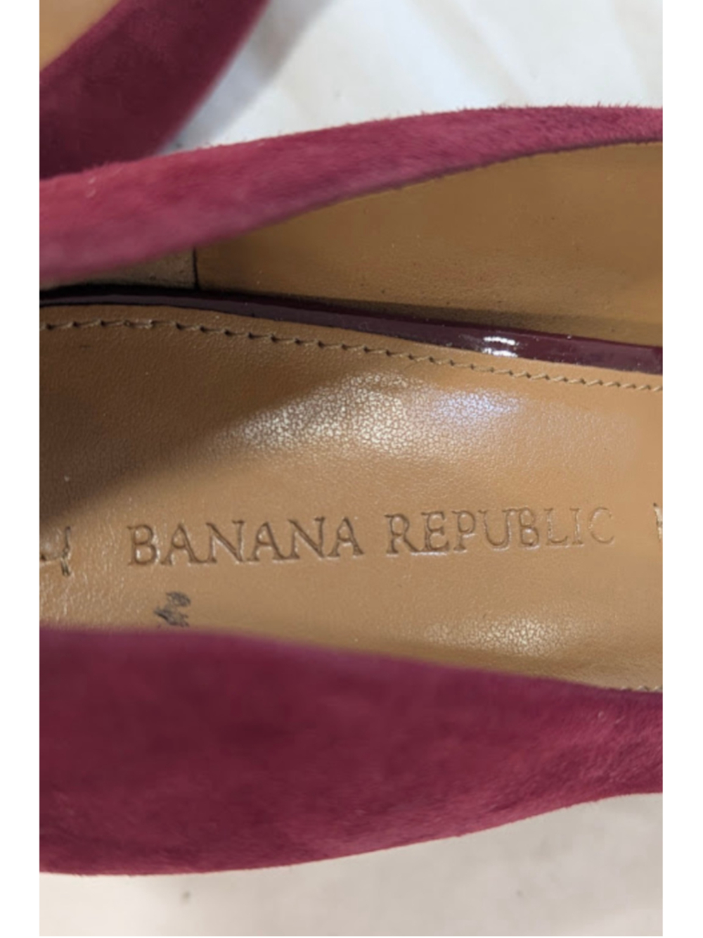 Banana Republic Suede Pumps 8 Burgundy Pointed Toe Stiletto Heels Office Siren - Picture 12 of 12
